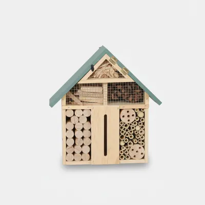 Wooden Bug House Hotel for Garden | Bee & Butterfly Habitat | Ecological Observation & Hanging Decor - 2