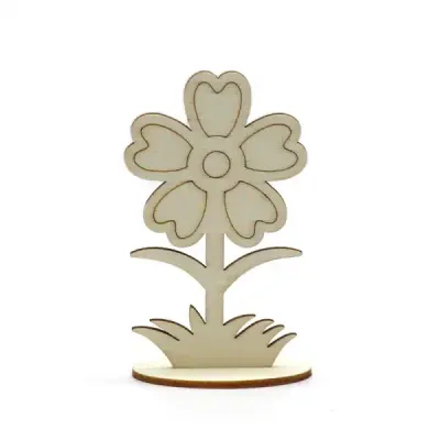 Wooden Flower Ornaments DIY Hand Painted Kids Craft Set - 8