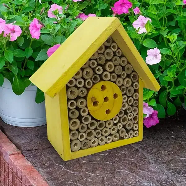 Wooden Insect House Outdoor Garden Decor Solitary Bee Hotel Pollinator Habitat - Image 3