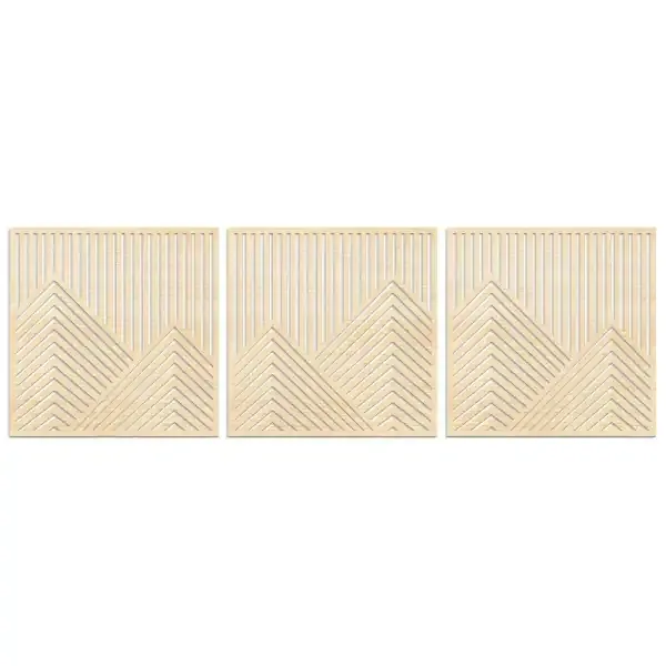 Geometric Landscape Hollow Wooden Wall Art Set – Nordic Style Birch Wood Decor Panels - Image 6