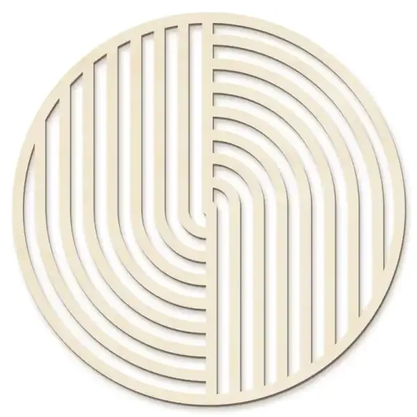 Minimalist Modern Wooden Wall Decor Round Hollow Hanging Sign - Image 4