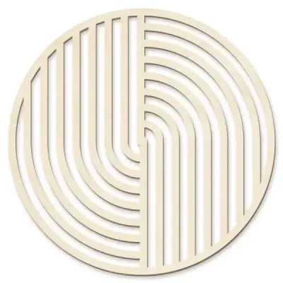 Minimalist Modern Wooden Wall Decor Round Hollow Hanging Sign - 4