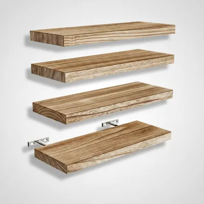 Home Wall Storage Wood Shelf Wall-Mounted Item Organizer Wood Display Shelf - 2
