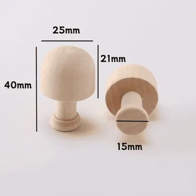 Wooden DIY Christmas Tree Craft Set for Kids – Unfinished Natural Wooden Forest Trees and Mushroom Figurines - 5
