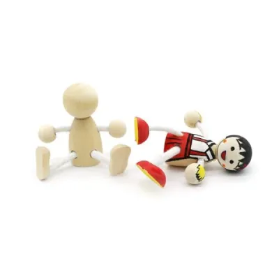 Simple Wooden Doll Figures DIY Painting Toy for Kids - 4