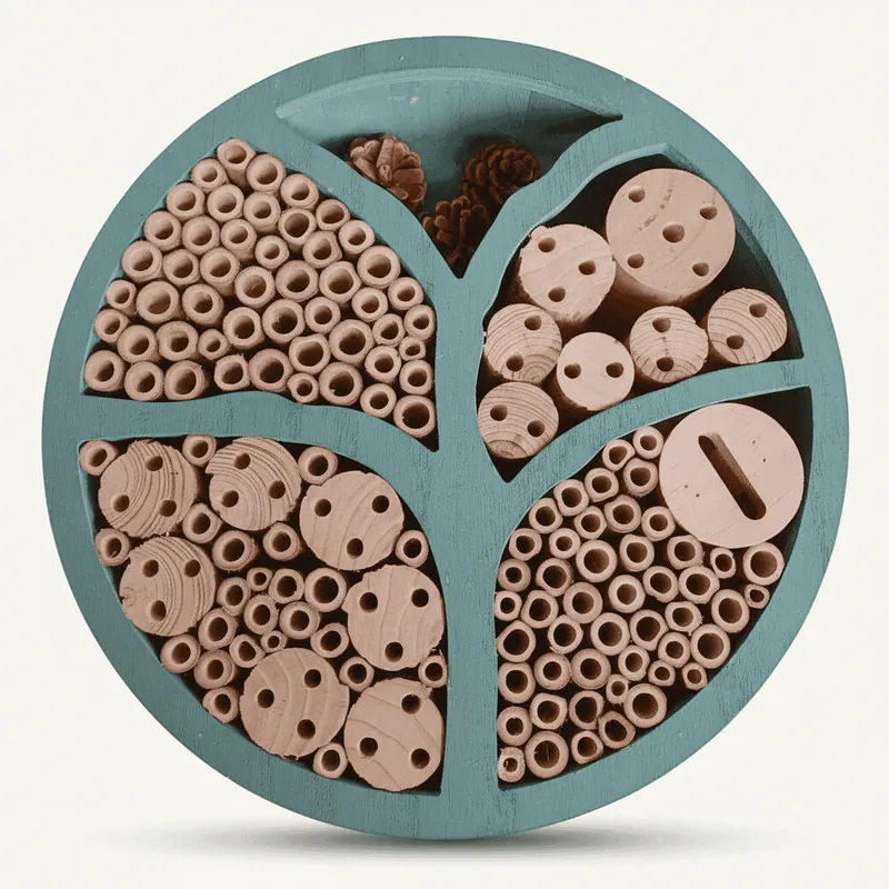 Wooden Insect House Outdoor Garden Decor Solitary Bee Hotel Pollinator Habitat - Image 6