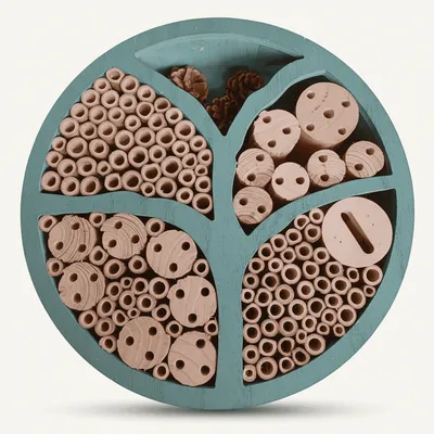 Wooden Insect House Outdoor Garden Decor Solitary Bee Hotel Pollinator Habitat - 6