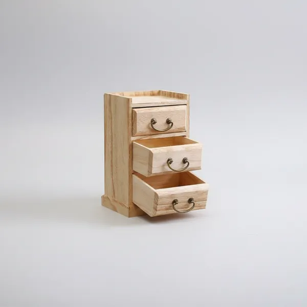 Vintage Wood Storage Drawer – Three-Tier Solid Wood Organizer for Jewelry & Tea - Image 4