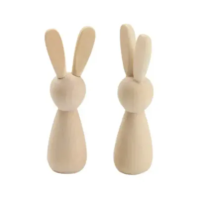 Easter Bunny DIY Wooden Painting Toys for Kids – Natural Wood Rabbit Figurines - 5