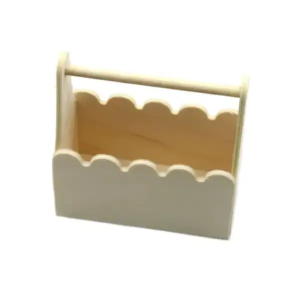 DIY Wooden Basket Blank for Kids Handcraft Painting and Clay Decoration – Mini Storage Box 12cm - Image 2