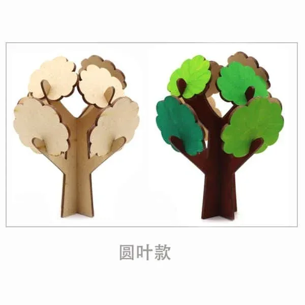 Children DIY Wooden Graffiti Tree – Maple Leaf & Round Leaf MDF Craft Kit - Image 8