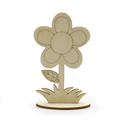 Wooden Flower Ornaments DIY Hand Painted Kids Craft Set - 9
