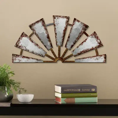 Farmhouse Windmill Wooden Wall Decor Rustic Hollowed Wood Wall Art - 1