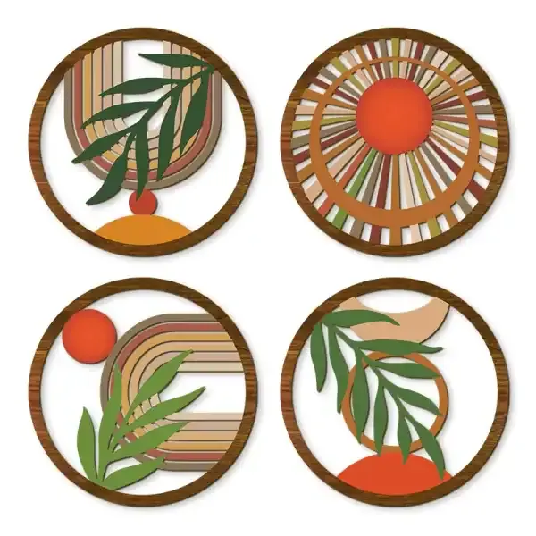 Bohemian Wooden Wall Art Set – Rustic Hollow Design Decorative Wall Hangings for Bedroom or Living Room - Image 5