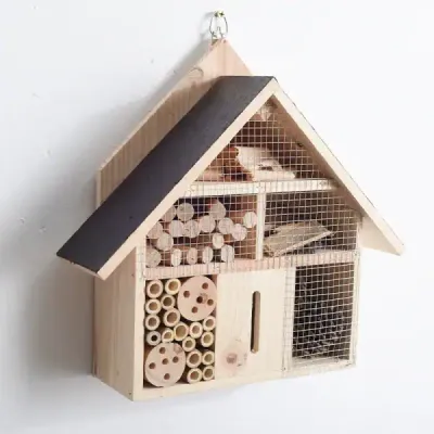 Wooden Outdoor Hanging Insect House & Bee Hotel for Garden - 3