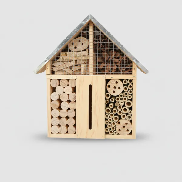 Wooden Bug House Hotel for Garden | Bee & Butterfly Habitat | Ecological Observation & Hanging Decor - Image 3