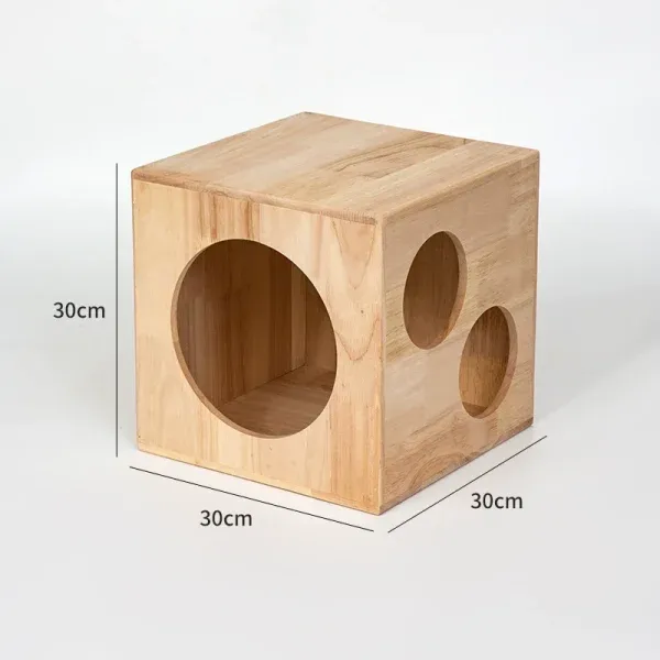 Solid Wood Modular Cat Cubes – Creative Stackable Cat Play System & Hideaway - Image 5