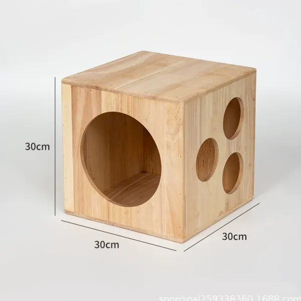 Solid Wood Modular Cat Cubes – Creative Stackable Cat Play System & Hideaway - Image 6