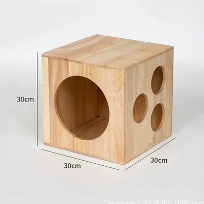 Solid Wood Modular Cat Cubes – Creative Stackable Cat Play System & Hideaway - 6