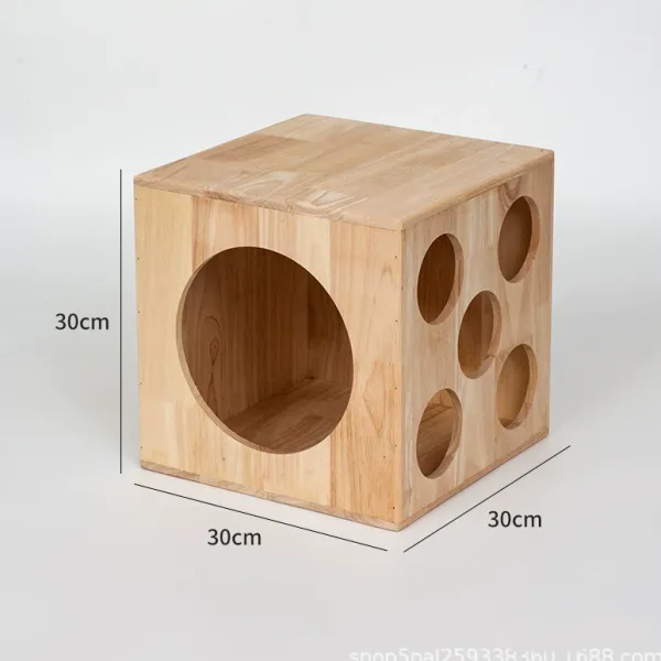 Solid Wood Modular Cat Cubes – Creative Stackable Cat Play System & Hideaway - Image 8