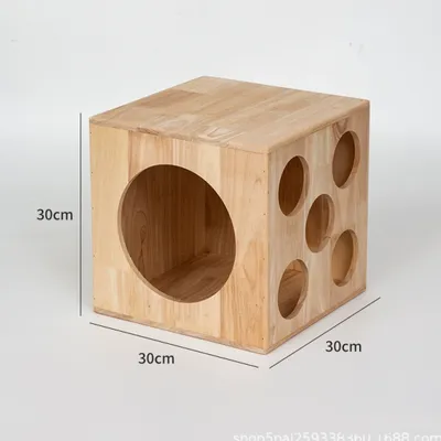 Solid Wood Modular Cat Cubes – Creative Stackable Cat Play System & Hideaway - 8