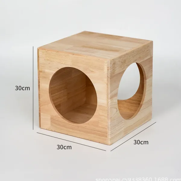 Solid Wood Modular Cat Cubes – Creative Stackable Cat Play System & Hideaway - Image 9