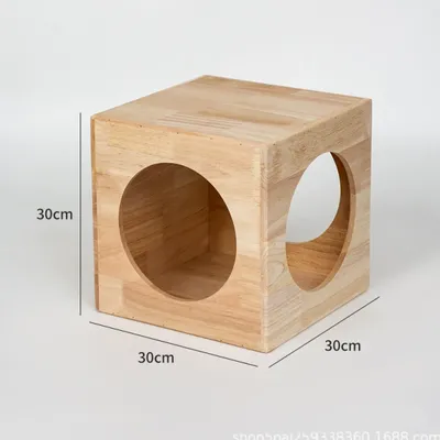 Solid Wood Modular Cat Cubes – Creative Stackable Cat Play System & Hideaway - 9
