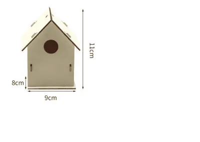 Handmade Wooden Birdhouse DIY Painting Kit for Kids Outdoor Hanging Bird Cage - 7