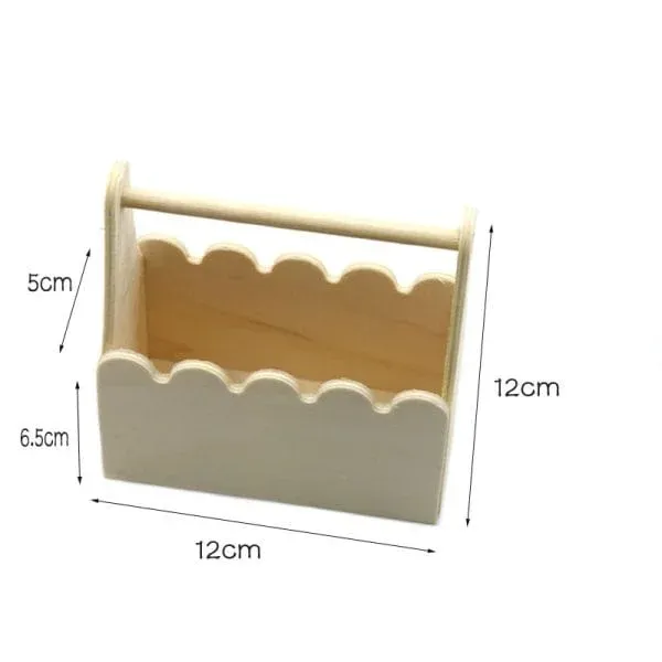 DIY Wooden Basket Blank for Kids Handcraft Painting and Clay Decoration – Mini Storage Box 12cm - Image 6