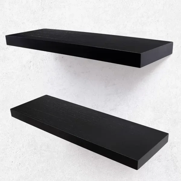 Minimalist Floating Shelves: Wall-Mounted Wooden Storage for Bathroom, Living Room & More - Image 3