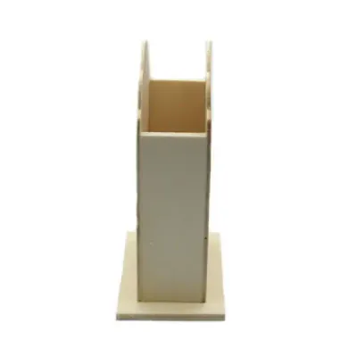 Wooden Fan-shaped Pen Holder Blank for Kids DIY Painting and Clay Craft - 5