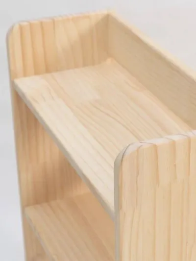 Custom Solid Pine Wood Desktop Bookshelf for Kids Tabletop Storage and Small Floor Bookcase - 3