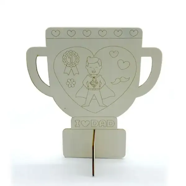 Father’s Day DIY Wooden Trophy Gift for Kids Handmade Painting Craft - Image 5