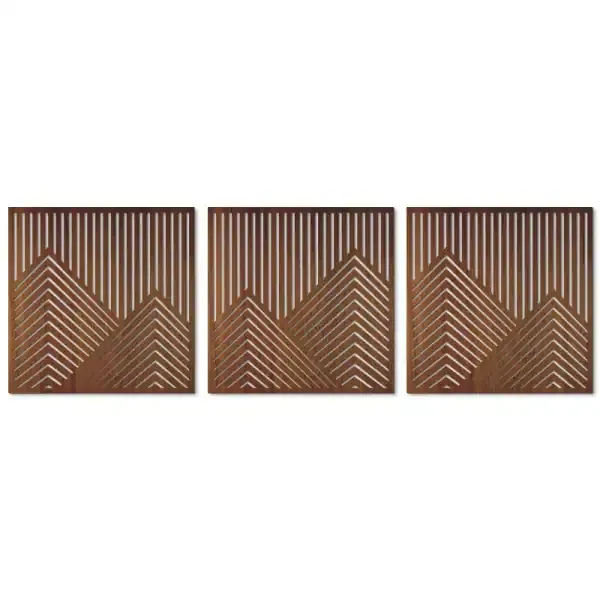 Geometric Landscape Hollow Wooden Wall Art Set – Nordic Style Birch Wood Decor Panels - Image 5