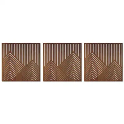 Geometric Landscape Hollow Wooden Wall Art Set – Nordic Style Birch Wood Decor Panels - 5