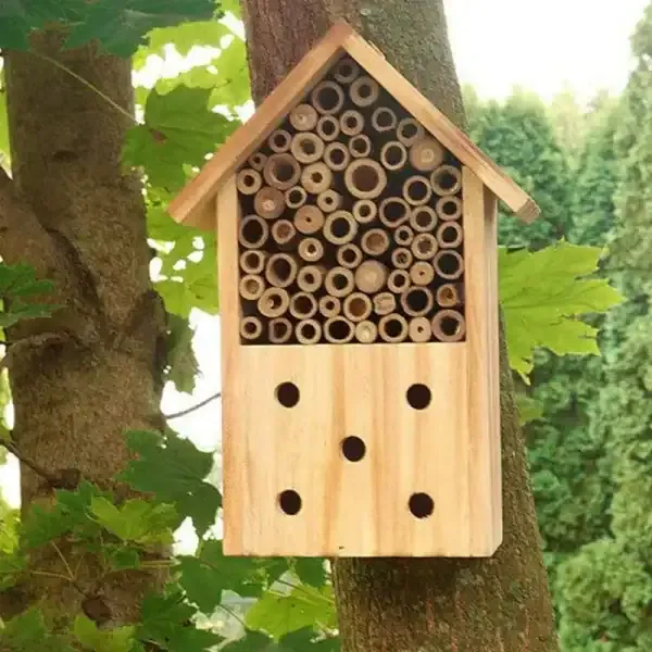 Wooden Insect House Small Craft Bee Hotel Hanging Bug Shelter Custom Made - Image 4