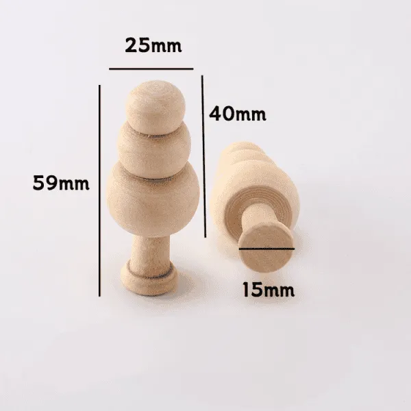 Wooden DIY Christmas Tree Craft Set for Kids – Unfinished Natural Wooden Forest Trees and Mushroom Figurines - Image 9