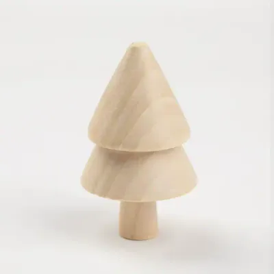Natural Wood Christmas Tree DIY Painting Toy Set – Wooden Acorn and Tree Decorations for Kids, Bulk Wholesale - 6
