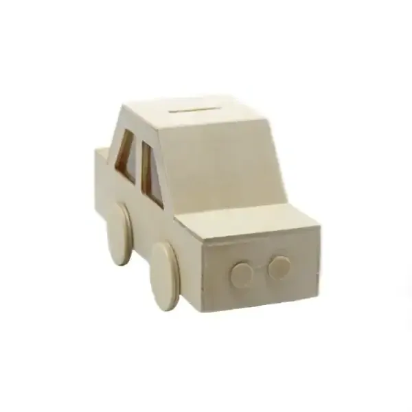 Wooden Car Money Bank DIY Craft Model for Kids - Image 3