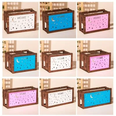 Stylish Wooden WiFi Router Box – Desktop Space Saver with Ventilation & Multiple Designs - 5