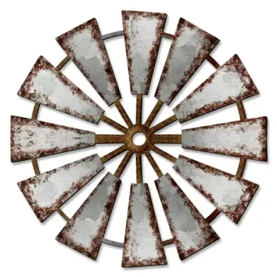 Farmhouse Windmill Wooden Wall Decor Rustic Hollowed Wood Wall Art - 4