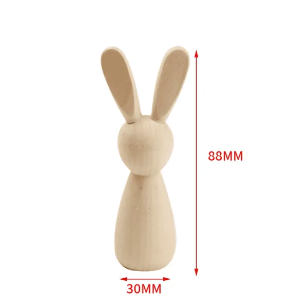 Easter Bunny DIY Wooden Painting Toys for Kids – Natural Wood Rabbit Figurines - Image 4