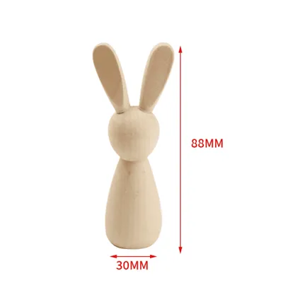 Easter Bunny DIY Wooden Painting Toys for Kids – Natural Wood Rabbit Figurines - 4