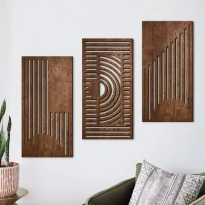 Minimalist Hollow Wooden Wall Art Decor for Living Room and Bedroom - 2