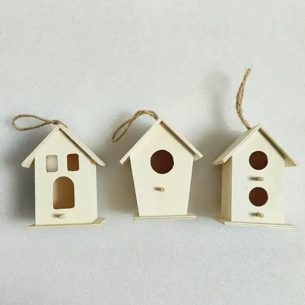 Wooden Birdhouse Set – Creative DIY Wooden Bird Feeder and Hanging Outdoor Birdhouses - Image 2