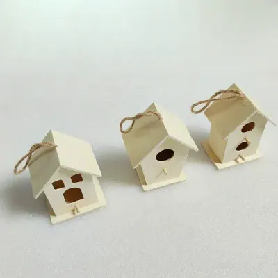 Wooden Birdhouse Set – Creative DIY Wooden Bird Feeder and Hanging Outdoor Birdhouses - 3