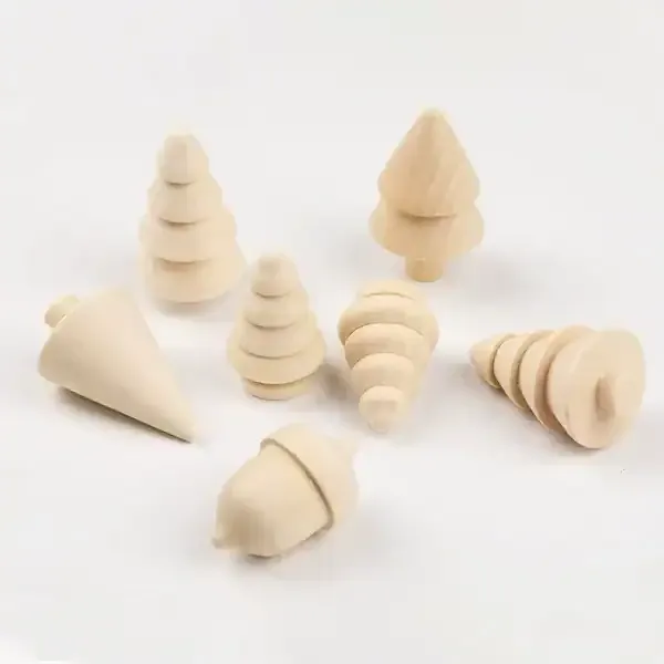 Natural Wood Christmas Tree DIY Painting Toy Set – Wooden Acorn and Tree Decorations for Kids, Bulk Wholesale - Image 3