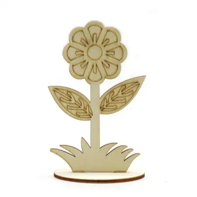 Wooden Flower Ornaments DIY Hand Painted Kids Craft Set - 6
