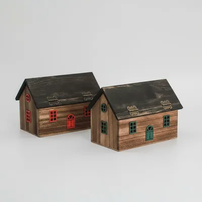Innovative Wooden House Tissue Box – Retro & Durable Tabletop Decor for Living Room, Dining, Office - 3
