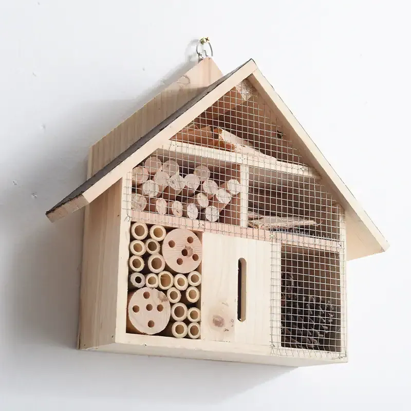 Wooden Outdoor Hanging Insect House & Bee Hotel for Garden - Image 1